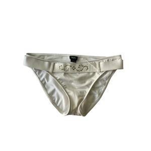 MOSSIMO, SIZE L, WHITE BELTED BIKINI BOTTOM STUDDED